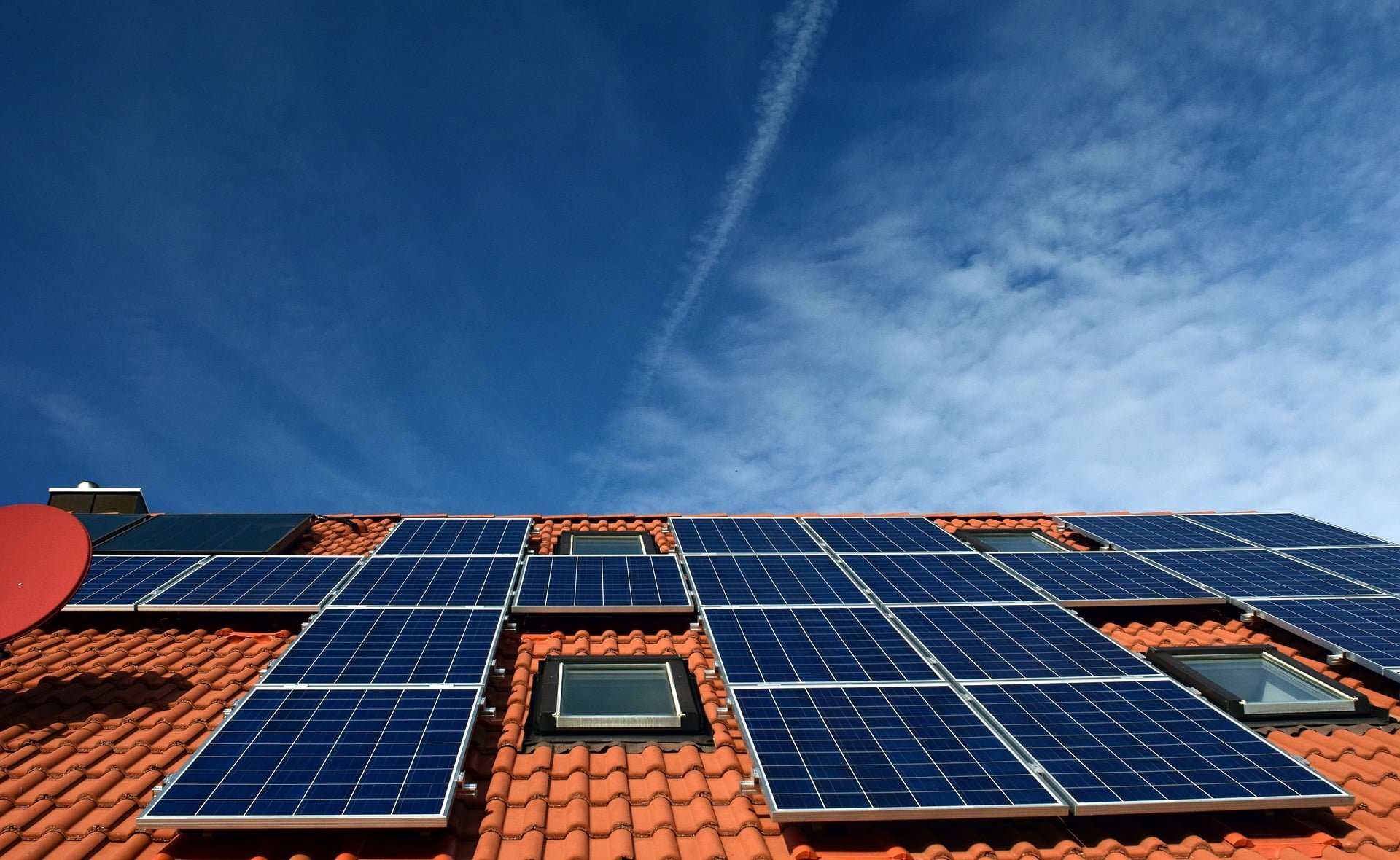 Solar Panels on Terracotta Roof